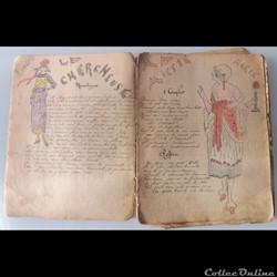 cahier de chanson illustré de poilu  guerre de 14 / 18 Besançon ( fort Benoit )