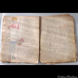 cahier de chanson illustré de poilu  guerre de 14 / 18 Besançon ( fort  Benoit )