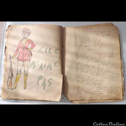 cahier de chanson illustré de poilu  guerre de 14 / 18 Besançon ( fort  Benoit )