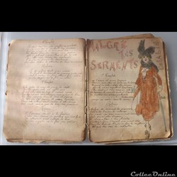 cahier de chanson illustré de poilu  guerre de 14 / 18 Besançon ( fort  Benoit )
