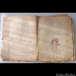 cahier de chanson illustré de poilu  guerre de 14 / 18 Besançon ( fort  Benoit )