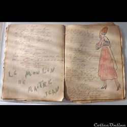 cahier de chanson illustré de poilu  guerre de 14 / 18 Besançon ( fort  Benoit )