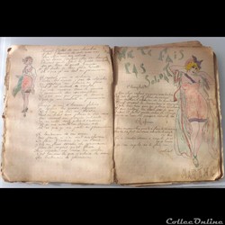 cahier de chanson illustré de poilu  guerre de 14 / 18 Besançon ( fort Benoit )