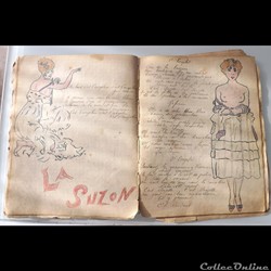 cahier de chanson illustré de poilu  guerre de 14 / 18 Besançon ( fort  Benoit )