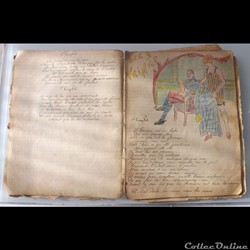 cahier de chanson illustré de poilu  guerre de 14 / 18 Besançon ( fort Benoit )
