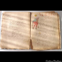 cahier de chanson illustré de poilu  guerre de 14 / 18 Besançon ( fort Benoit )