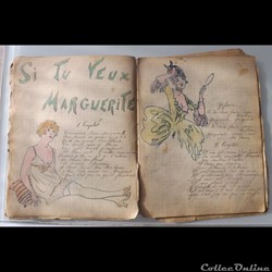 cahier de chanson illustré de poilu  guerre de 14 / 18 Besançon ( fort  Benoit )