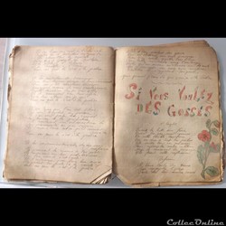 cahier de chanson illustré de poilu  guerre de 14 / 18 Besançon ( fort  Benoit )