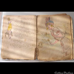 cahier de chanson illustré de poilu  guerre de 14 / 18 Besançon ( fort  Benoit )