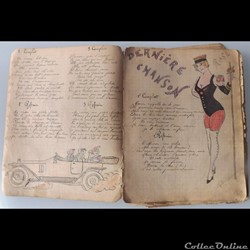 cahier de chanson illustré de poilu  guerre de 14 / 18 Besançon ( fort  Benoit )