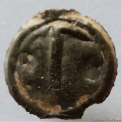 Série 968 DT 3262 var Potin OYINDIA ( dégénéré ) à la tête janiforme ou " tête bêche "