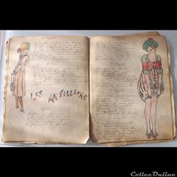 cahier de chanson illustré de poilu  guerre de 14 / 18 Besançon ( fort  Benoit )