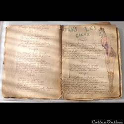 cahier de chanson illustré de poilu  guerre de 14 / 18 Besançon ( fort  Benoit )