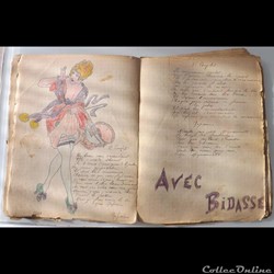 cahier de chanson illustré de poilu  guerre de 14 / 18 Besançon ( fort  Benoit )