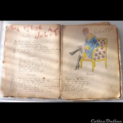 cahier de chanson illustré de poilu  guerre de 14 / 18 Besançon ( fort  Benoit )