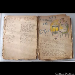 cahier de chanson illustré de poilu  guerre de 14 / 18 Besançon ( fort  Benoit )