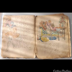 cahier de chanson illustré de poilu  guerre de 14 / 18 Besançon ( fort Benoit )