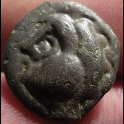 Série 24 DT 151 Potin à la tête de face  visage sous le sanglier
