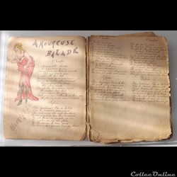 cahier de chanson illustré de poilu  guerre de 14 / 18 Besançon ( fort Benoit )