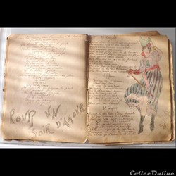 cahier de chanson illustré de poilu  guerre de 14 / 18 Besançon ( fort  Benoit )