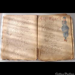 cahier de chanson illustré de poilu  guerre de 14 / 18 Besançon ( fort  Benoit )
