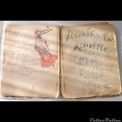 cahier de chanson illustré de poilu  guerre de 14 / 18 Besançon ( fort  Benoit )