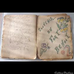 cahier de chanson illustré de poilu  guerre de 14 / 18 Besançon ( fort  Benoit )