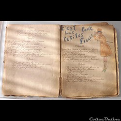 cahier de chanson illustré de poilu  guerre de 14 / 18 Besançon ( fort  Benoit )