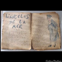 cahier de chanson illustré de poilu  guerre de 14 / 18 Besançon ( fort  Benoit )
