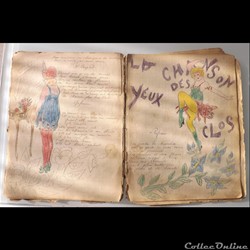 cahier de chanson illustré de poilu  guerre de 14 / 18 Besançon ( fort Benoit )