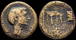 ASIA MINOR, Uncertain. Gaius Sosius/Augusts/Brutus(?). Circa 38 BC. Æ (20mm, 6.52 g, 1h).