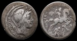 P. Fonteius P.F. Capito AR Denarius (55 BC). Rome. Av.: P FONTEIVS P F CAPITO III VIR.