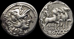 M. Vargunteius, Rome, 130 BC. AR Denarius