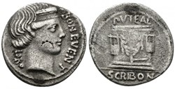 L. Scribonius Libo, AR Denarius (Silver, 3.52g, 20mm), Rome, 62
