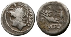 L. Iulius Lf Caesar AR Denarius (16 mm, 3.96 g), Rome, 103 BC.