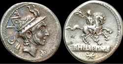 L. MARCIUS PHILIPPUS. Denarius (112 or 113 BC). Rome.