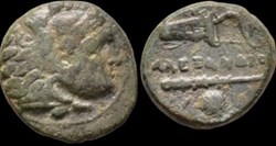 Alexander III 'the Great'.  336-323 B.C.  Æ, 6,00g 18mm, Uncertain Macedonian mint.