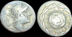 M. Caecilius Q.f. Q.n. Metellus. Denarius; M. Caecilius Q.f. Q.n. Metellus; 127 BC, Denarius,