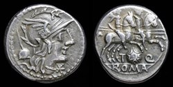 T. Quinctius Flamininus, 126 BCE, AR denarius. Rome, 3.91g, 18mm.