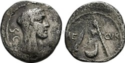 P Sulpicius Galba - Emblems Denarius. 69 BC. Rome mint.