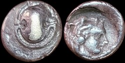 THEBES, Boeotia AR Obol, 371-338 BCE,