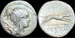 C. Postumius  At or Ta, Denarius, Rome, 74 BC; AR (g 3,56; mm 18; h 5);