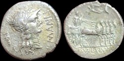 L. Sulla and L. Manlius Torquatus 82 BC. AR Denarius (18mm, 3.8 g). Military mint traveling with Su