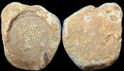 Greece 286-277 BC Lead die(?) with Macedonian shield motif.