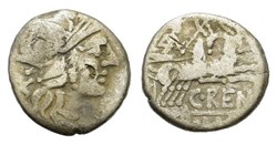 C. Renius, Rome, 138 BC. AR Denarius