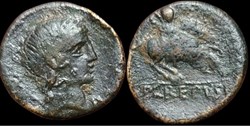 P. Crepusius. “Limes” denarius of Crepusius, or maybe fourée core? Æ Denarius, 16mm, 3.2g, 2h; unk