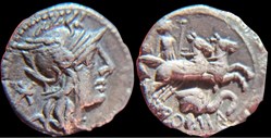 L. Caecilius Metellus Diadematus, Denarius, 17mm, 3.5gr, 128 BC, mint Rome