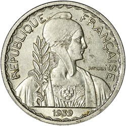 INDOCHINE FRANÇAISE 20 Centièmes 1939