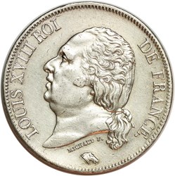 5 francs Louis XVIII-1822 A