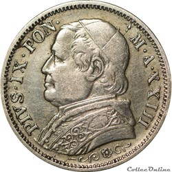 Vatican - 1 Lire 1868 R - G301